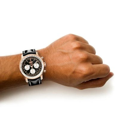 Breitling Navitimer Automatic 18ct Red Gold Leather Strap 43mm Mens Watch RB012012/BA49 436X - immagine 2