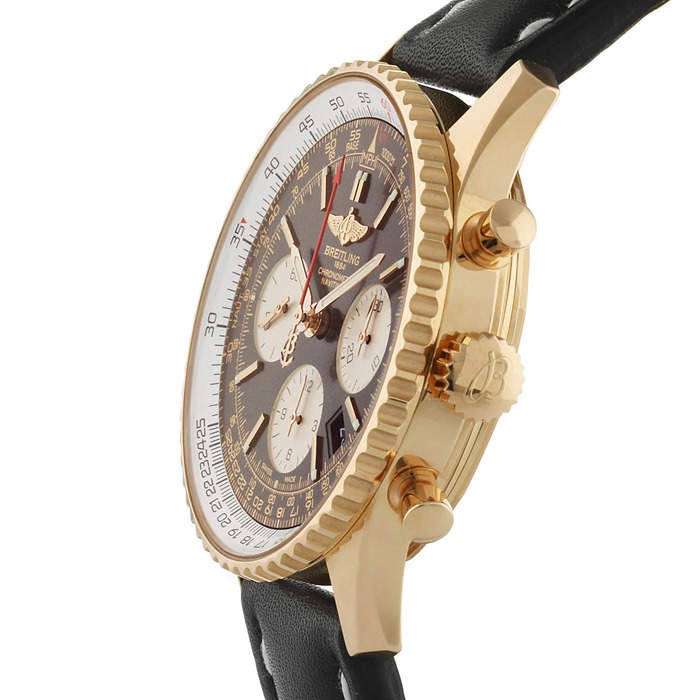 Breitling Navitimer Automatic 18ct Red Gold Leather Strap 43mm Mens Watch RB012012/BA49 436X - immagine 3