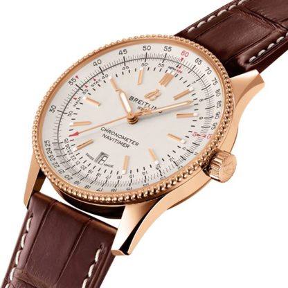 Breitling Navitimer Automatic 18k Red Gold Leather Strap 41mm Uomo Orologio R17326211G1P1 - immagine 2