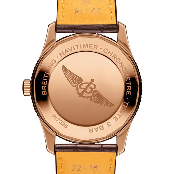 Breitling Navitimer Automatic 18k Red Gold Leather Strap 41mm Uomo Orologio R17326211G1P1 - immagine 3