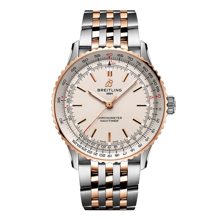 Breitling Navitimer Automatic 41mm Orologio da uomo in acciaio inossidabile e oro rosso 18k U17329F41G1U1