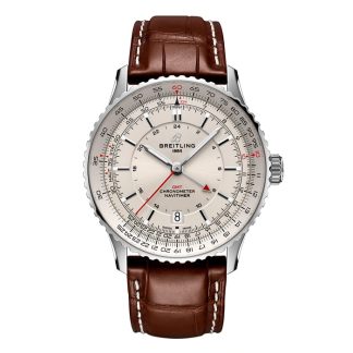 Breitling Navitimer Automatic GMT 41mm Orologio Uomo Argento A32310211G1P1