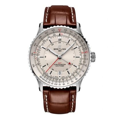 Breitling Navitimer Automatic GMT 41mm Orologio Uomo Argento A32310211G1P1