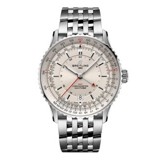Breitling Navitimer Automatic GMT 41mm Orologio Uomo Argento Acciaio Inox A32310211G1A1