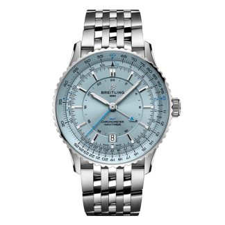 Breitling Navitimer Automatic GMT 41mm Uomo Orologio Blu chiaro in acciaio inox A32310171C1A1