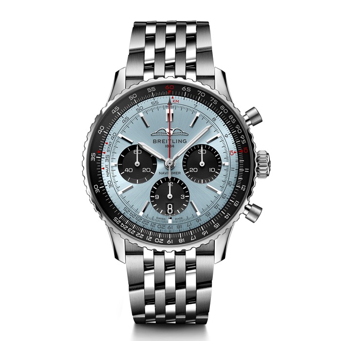 Breitling Navitimer B01 Cronografo 43 Acciaio inossidabile Orologio blu ghiaccio AB0138241C1A1