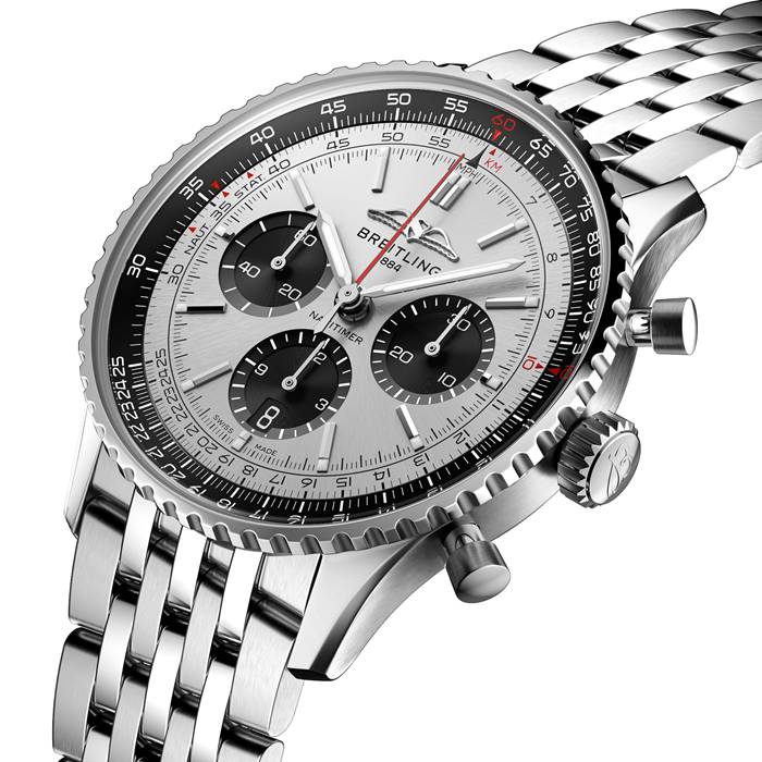 Breitling Navitimer B01 Cronografo 43 Argento Orologio AB0138241G1A1 - immagine 2
