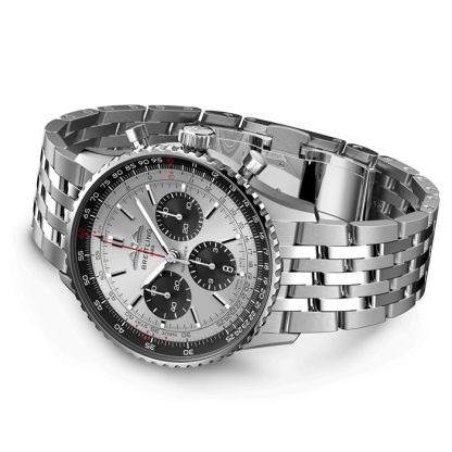 Breitling Navitimer B01 Cronografo 43 Argento Orologio AB0138241G1A1 - immagine 3