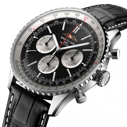 Breitling Navitimer B01 Cronografo 46 Orologio in acciaio inossidabile con cinturino in pelle AB0137211B1P1 - immagine 2
