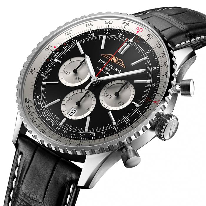 Breitling Navitimer B01 Cronografo 46 Orologio in acciaio inossidabile con cinturino in pelle AB0137211B1P1 - immagine 2