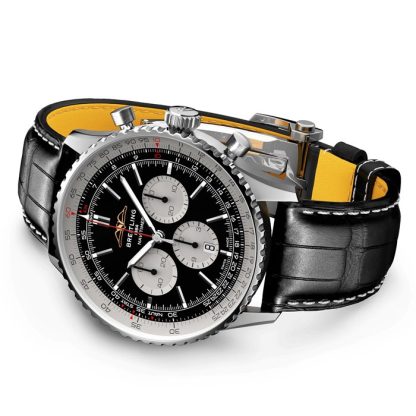 Breitling Navitimer B01 Cronografo 46 Orologio in acciaio inossidabile con cinturino in pelle AB0137211B1P1 - immagine 3