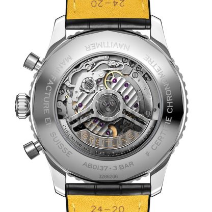 Breitling Navitimer B01 Cronografo 46 Orologio in acciaio inossidabile con cinturino in pelle AB0137211B1P1 - immagine 4