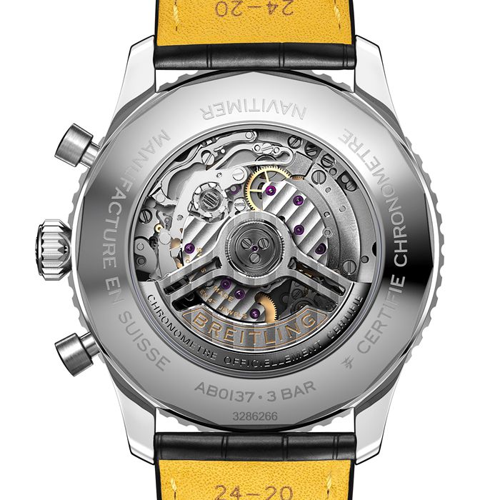 Breitling Navitimer B01 Cronografo 46 Orologio in acciaio inossidabile con cinturino in pelle AB0137211B1P1 - immagine 4