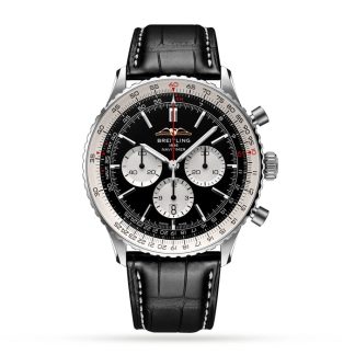Breitling Navitimer B01 Cronografo 46 Orologio in acciaio inossidabile con cinturino in pelle AB0137211B1P1