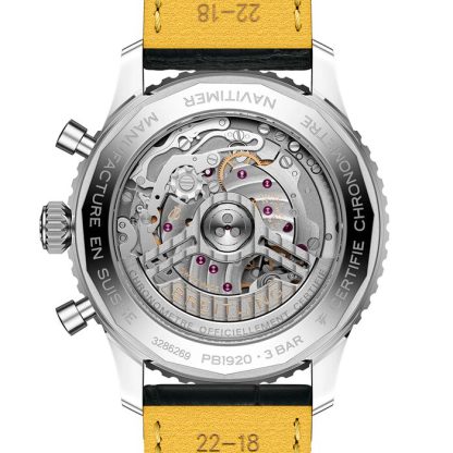 Breitling Navitimer B19 Cronografo Calendario Perpetuo 43mm Orologio Uomo Alligatore Blu PB1920251C1P1 - immagine 2