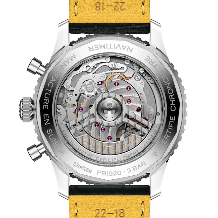 Breitling Navitimer B19 Cronografo Calendario Perpetuo 43mm Orologio Uomo Alligatore Blu PB1920251C1P1 - immagine 2