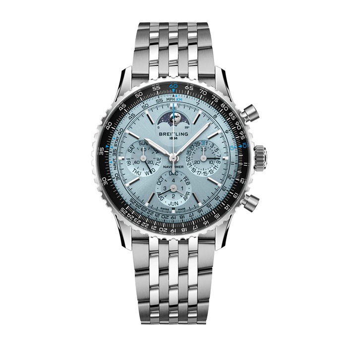 Breitling Navitimer B19 Cronografo Calendario Perpetuo 43mm Orologio Uomo Blu PB1920251C1A1