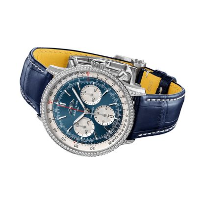 Breitling Navitimer Cronografo 41mm Orologio Uomo Quadrante Bianco Occhi Blu AB0139631C1P1 - immagine 3