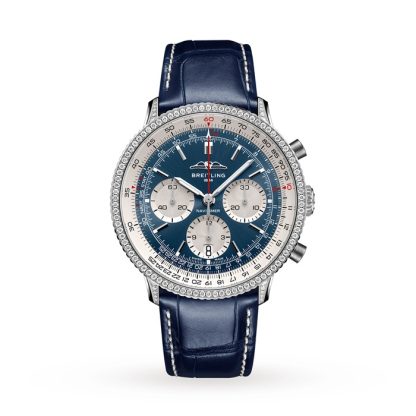 Breitling Navitimer Cronografo 41mm Orologio Uomo Quadrante Bianco Occhi Blu AB0139631C1P1
