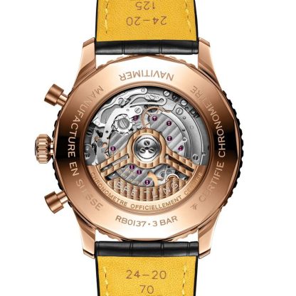 Breitling Navitimer Cronografo Oro Rosa 18ct 46mm Orologio Uomo Alligatore Verde RB0137241L1P1 - immagine 4