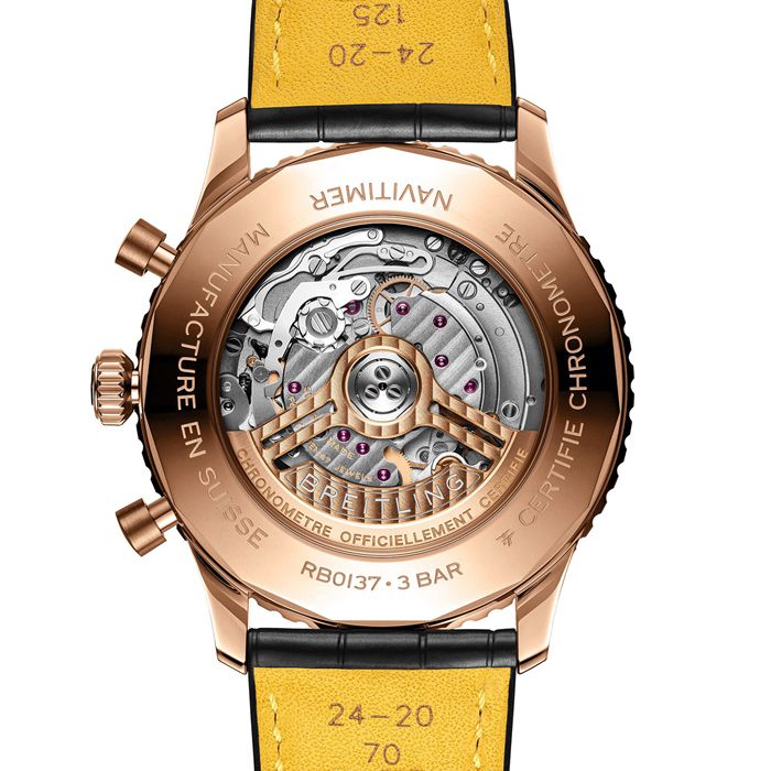 Breitling Navitimer Cronografo Oro Rosa 18ct 46mm Orologio Uomo Alligatore Verde RB0137241L1P1 - immagine 4