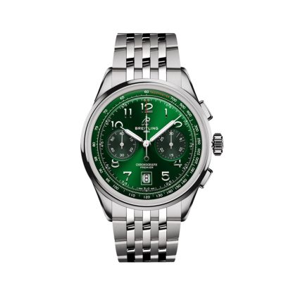 Breitling Premier B01 Cronografo 42mm Uomo Verde Acciaio Inox AB0145371L1A1