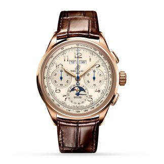 Breitling Premier B25 Datora 42 18k oro rosso cinturino in pelle orologio RB2510371G1P1
