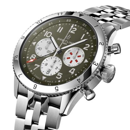 Breitling Super AVI B04 Cronografo GMT 46 Curtiss Warhawk Orologio AB04452A1L1A1 - immagine 2
