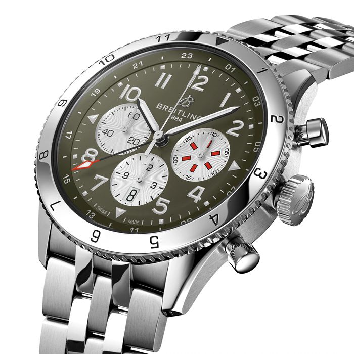 Breitling Super AVI B04 Cronografo GMT 46 Curtiss Warhawk Orologio AB04452A1L1A1 - immagine 2