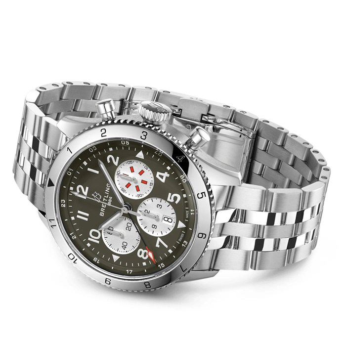 Breitling Super AVI B04 Cronografo GMT 46 Curtiss Warhawk Orologio AB04452A1L1A1 - immagine 3