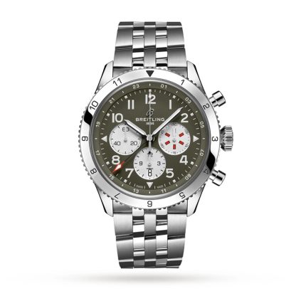 Breitling Super AVI B04 Cronografo GMT 46 Curtiss Warhawk Orologio AB04452A1L1A1