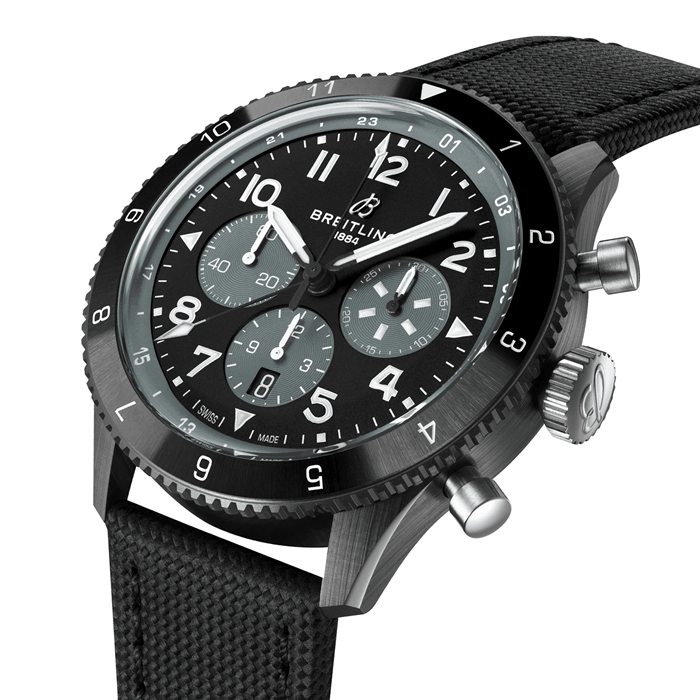 Breitling Super AVI B04 Cronografo GMT Mosquito Night Fighter 46mm Orologio Uomo Nero SB04451A1B1X1 - immagine 2