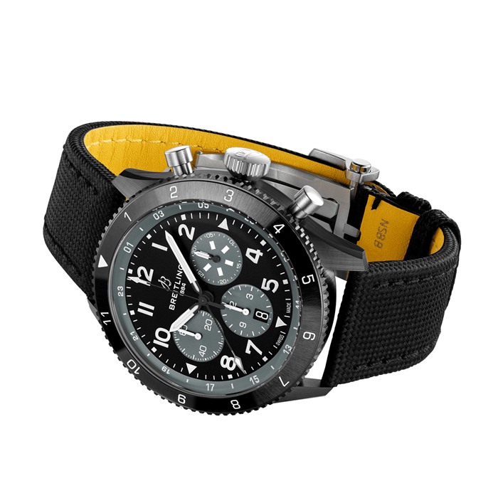 Breitling Super AVI B04 Cronografo GMT Mosquito Night Fighter 46mm Orologio Uomo Nero SB04451A1B1X1 - immagine 3