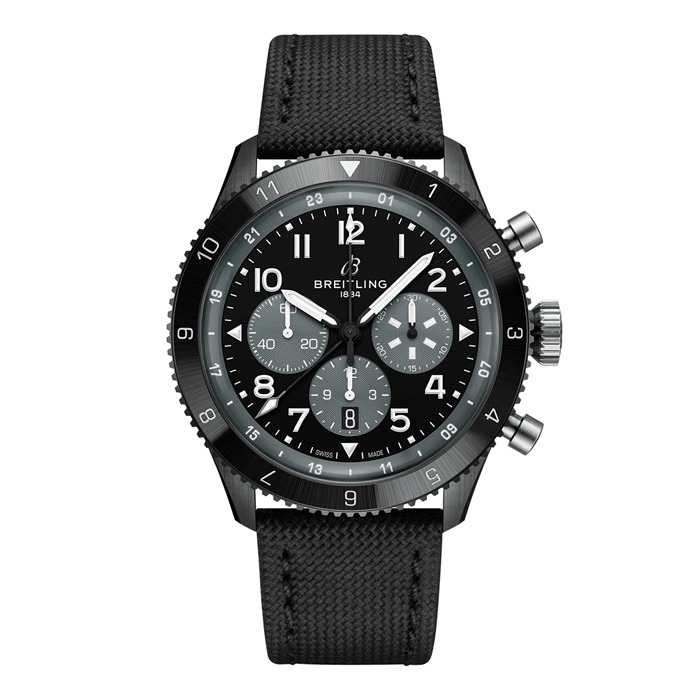 Breitling Super AVI B04 Cronografo GMT Mosquito Night Fighter 46mm Orologio Uomo Nero SB04451A1B1X1