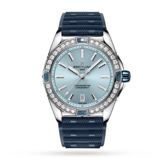 Breitling Super Chronomat Automatic 38 Orologio con cinturino in gomma blu A17356531C1S1
