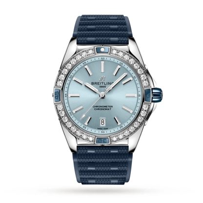 Breitling Super Chronomat Automatic 38 Orologio con cinturino in gomma blu A17356531C1S1