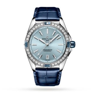 Breitling Super Chronomat Automatic 38 Orologio con cinturino in pelle blu A17356531C1P1