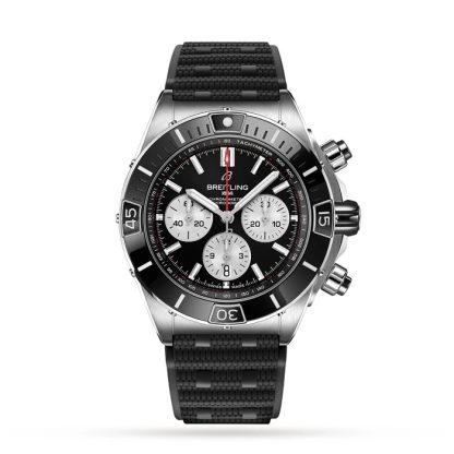 Breitling Super Chronomat B01 44 Orologio in acciaio inossidabile con cinturino in gomma AB0136251B1S1