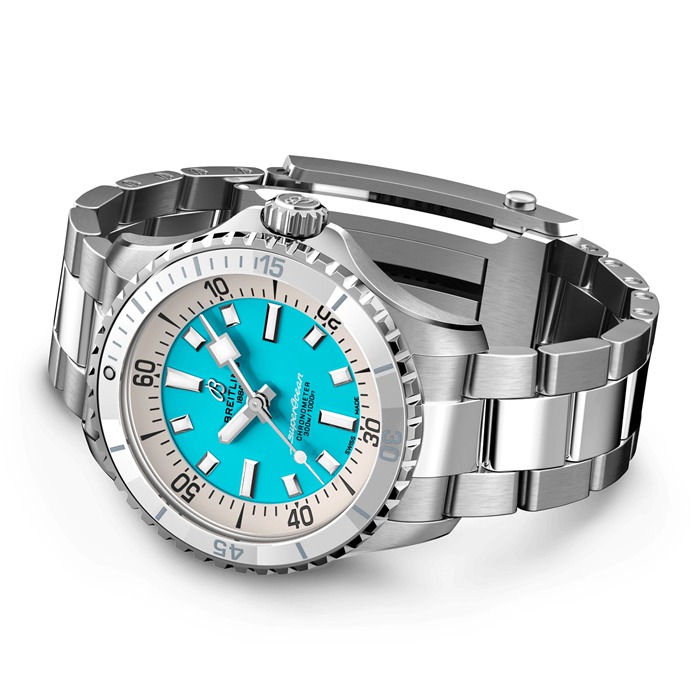 Breitling Superocean Automatic 36 Orologio in acciaio inossidabile turchese A17377211C1A1 - immagine 4