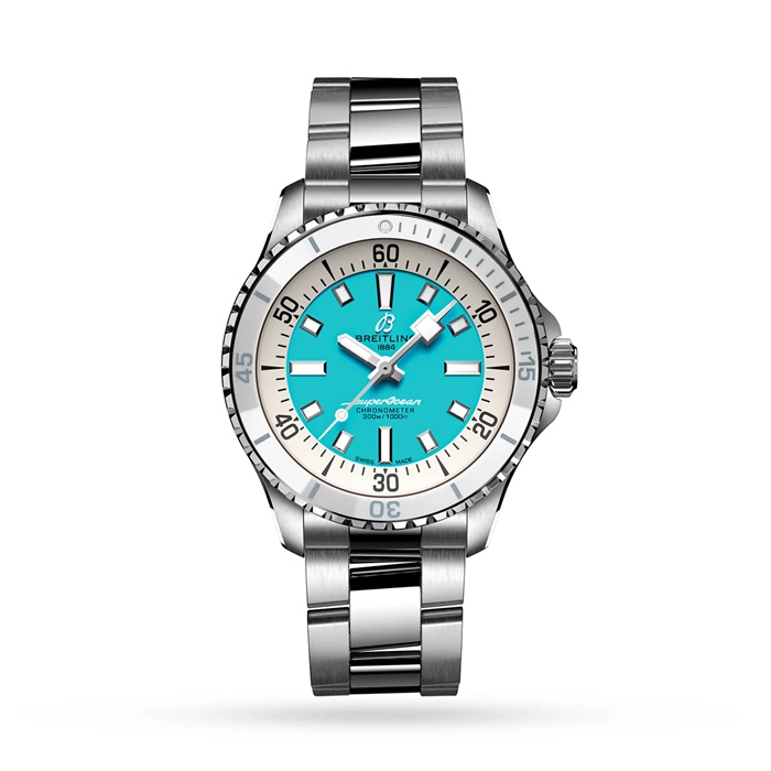 Breitling Superocean Automatic 36 Orologio in acciaio inossidabile turchese A17377211C1A1