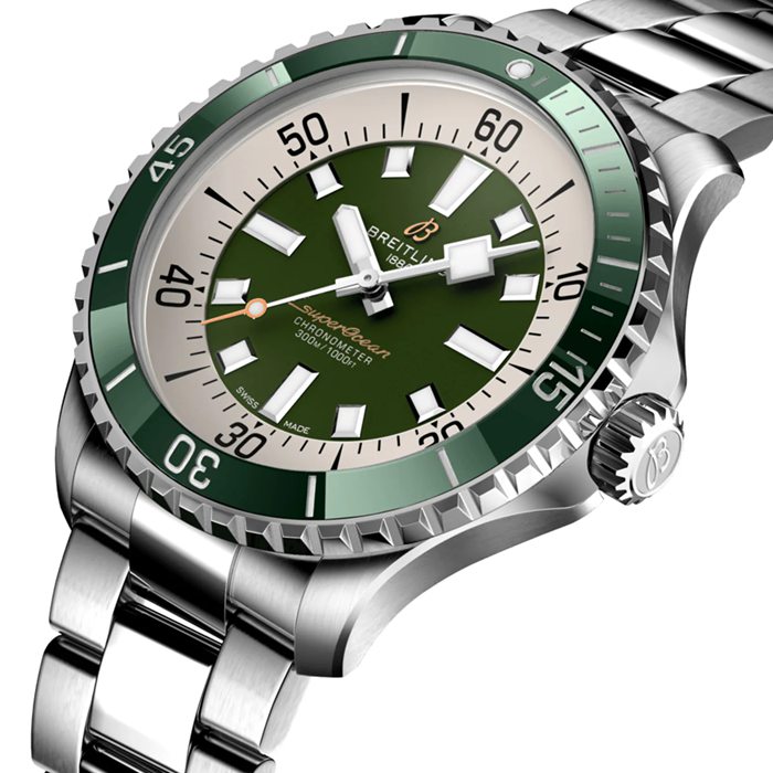 Breitling Superocean Automatic 44 Orologio in acciaio inossidabile verde A17376A31L1A1 - immagine 3