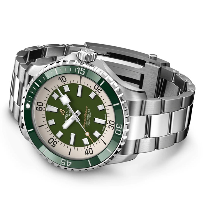 Breitling Superocean Automatic 44 Orologio in acciaio inossidabile verde A17376A31L1A1 - immagine 4