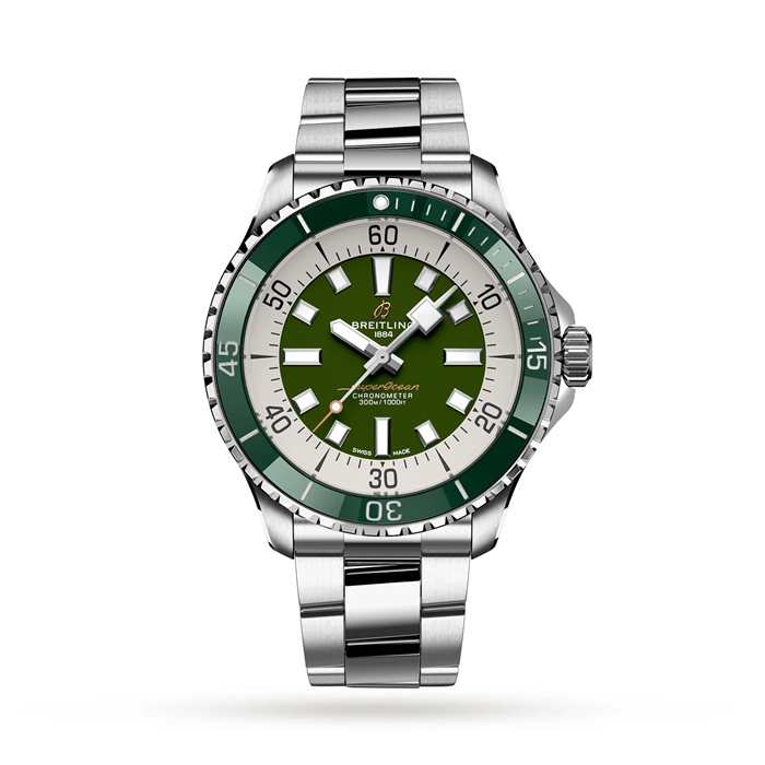 Breitling Superocean Automatic 44 Orologio in acciaio inossidabile verde A17376A31L1A1