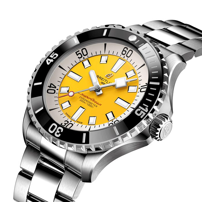 Breitling Superocean Automatic Code Yellow Edizione UK 46mm Orologio da Uomo Giallo A173781A1I1A1 - immagine 3