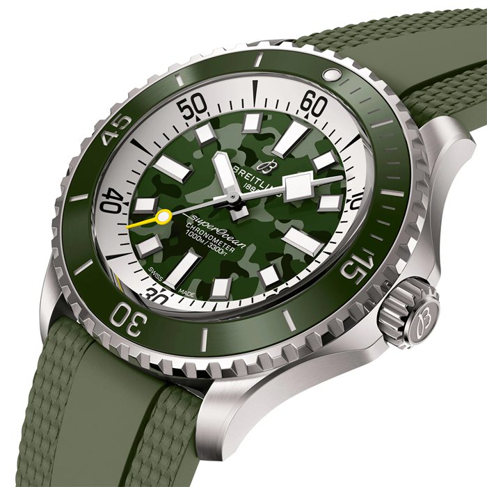 Breitling Superocean Automatic Super Diver 46mm Orologio Uomo Gomma Verde E10379D31L1S1 - immagine 2