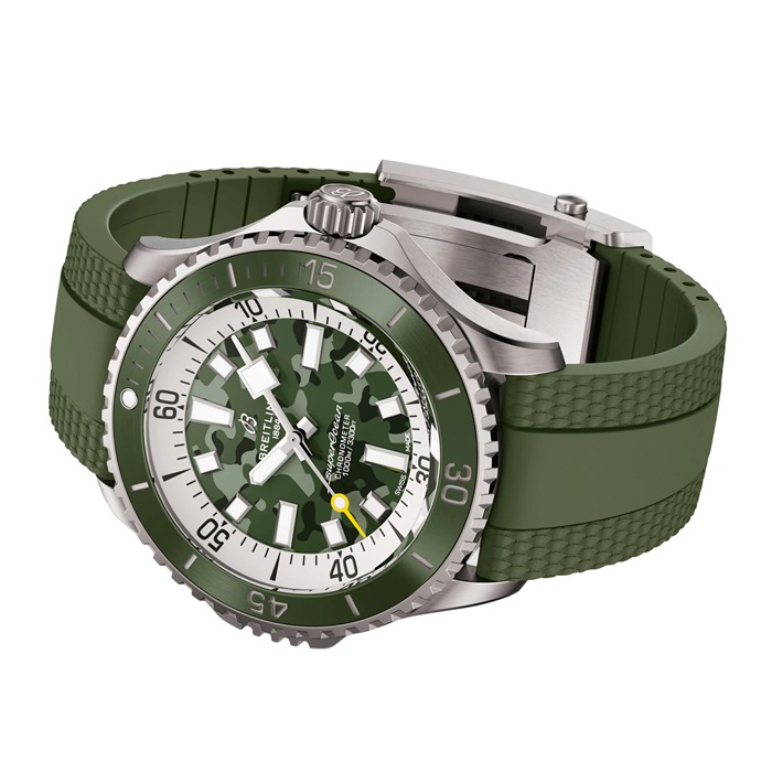 Breitling Superocean Automatic Super Diver 46mm Orologio Uomo Gomma Verde E10379D31L1S1 - immagine 3