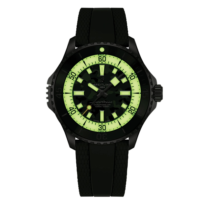 Breitling Superocean Automatic Super Diver 46mm Orologio Uomo Gomma Verde E10379D31L1S1 - immagine 5