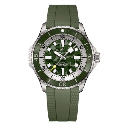 Breitling Superocean Automatic Super Diver 46mm Orologio Uomo Gomma Verde E10379D31L1S1