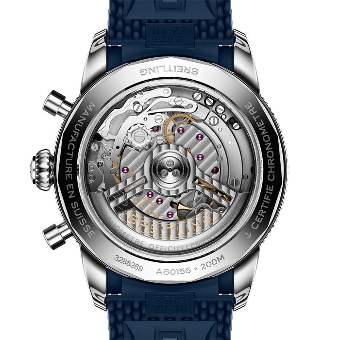 Breitling Superocean Heritage B01 Cronografo 42mm Uomo Orologio in gomma blu AB0156161C1S1 - immagine 2