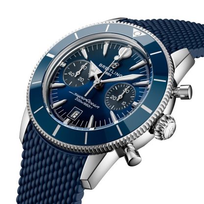 Breitling Superocean Heritage B01 Cronografo 42mm Uomo Orologio in gomma blu AB0156161C1S1 - immagine 3